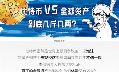 比特币VS全球资产 到底几斤几两？