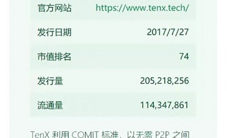 TenX 欲实现数字货币线下支付｜标准共识评级短报合集